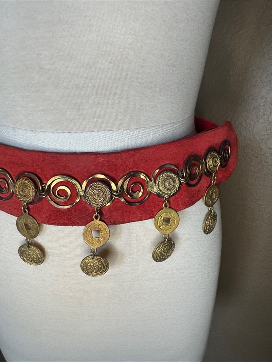 Vintage Salena’s Collection Coin Charm Waist Belt Circa 1991 main image 4
